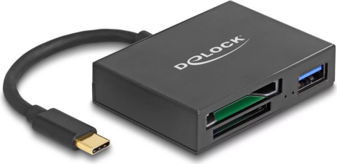 Delock Lecteur de cartes USB-C pour cartes mémoire XQD et SD + USB